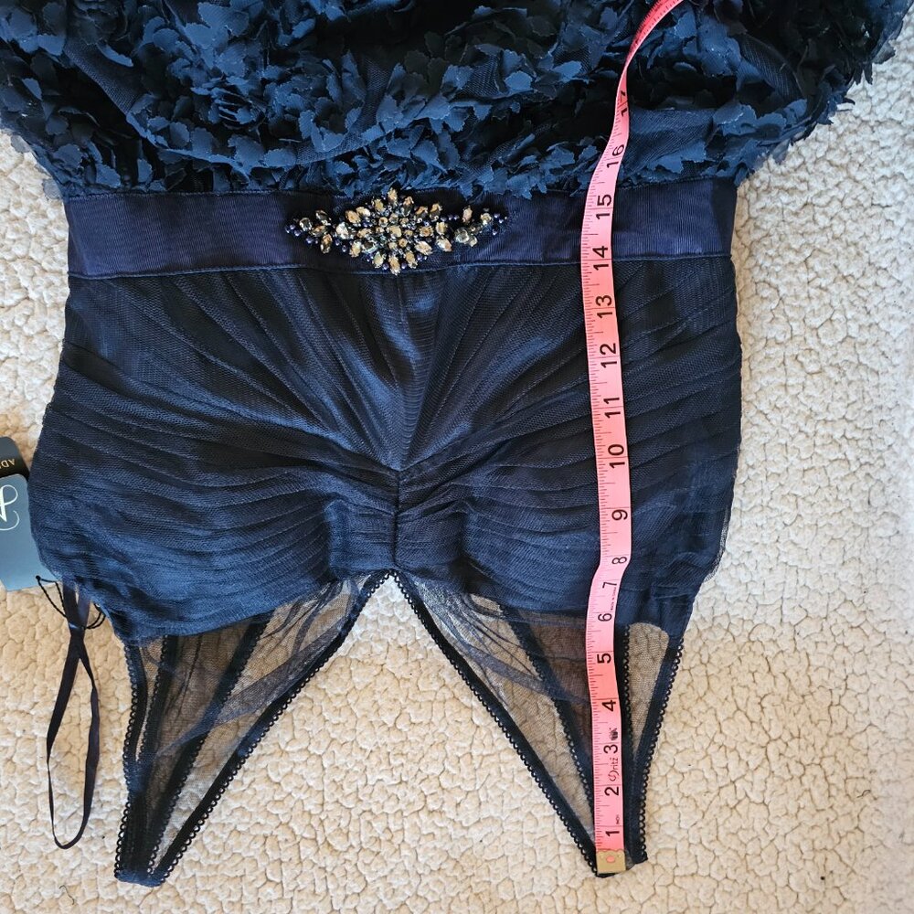 Adrianna Papell Floral Embroidered Illusion Gown - Picture 15 of 16